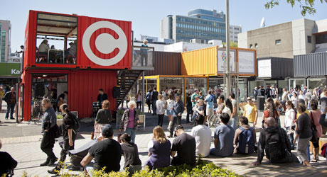 The new mall made of shipping containers